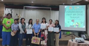 The Resource Person together with the Barangay Health Worker (BHW) participants during a group photo after the successful conduct of the activity.